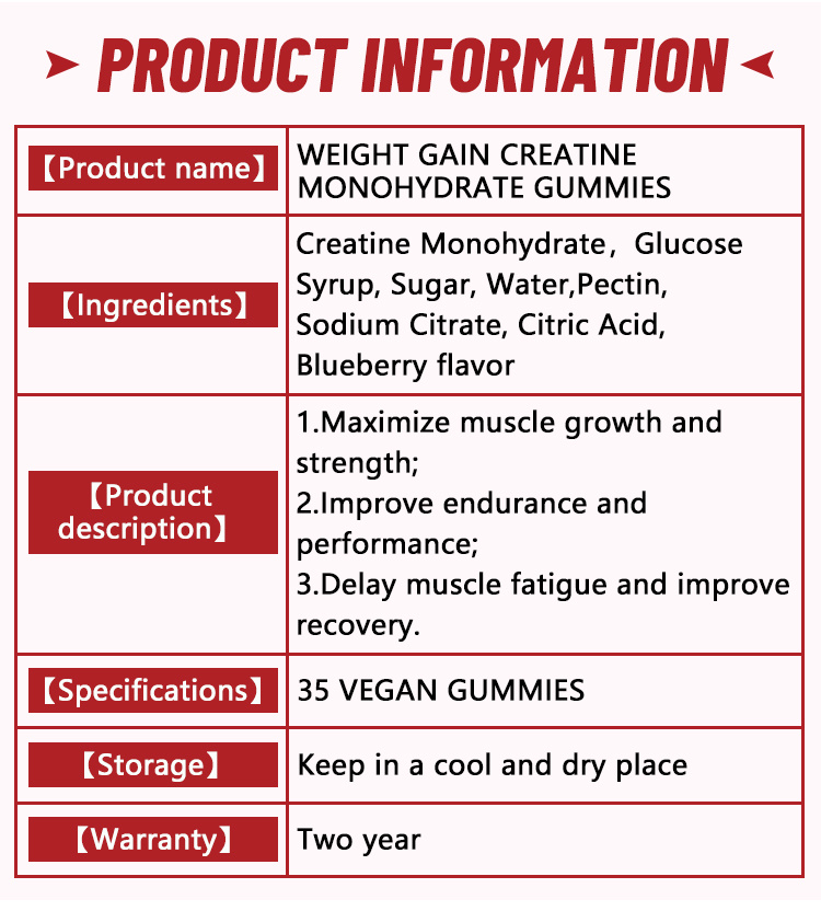 R12 Weight gain creatine monohydrate gummies - Image 7